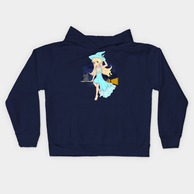 White Witch Kids Hoodie by firefawx